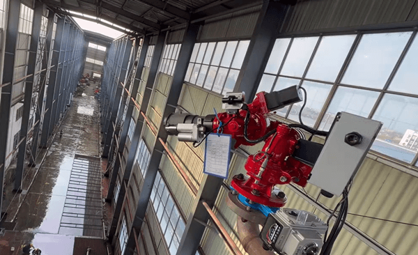 The Auto-tracking fire monitor is now fully assembled, tested, and will be dispatched shortly