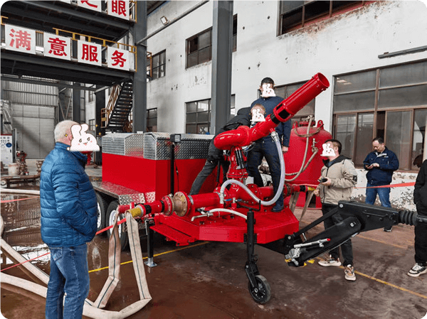 The custom fire foam monitor trailer sample has been completed.